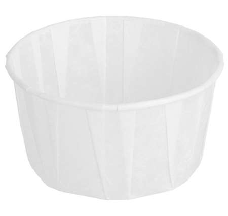 GODET PAPIER PLISSE BLANC 120ml Ø77mm Ht 42mm PAQUET DE 250